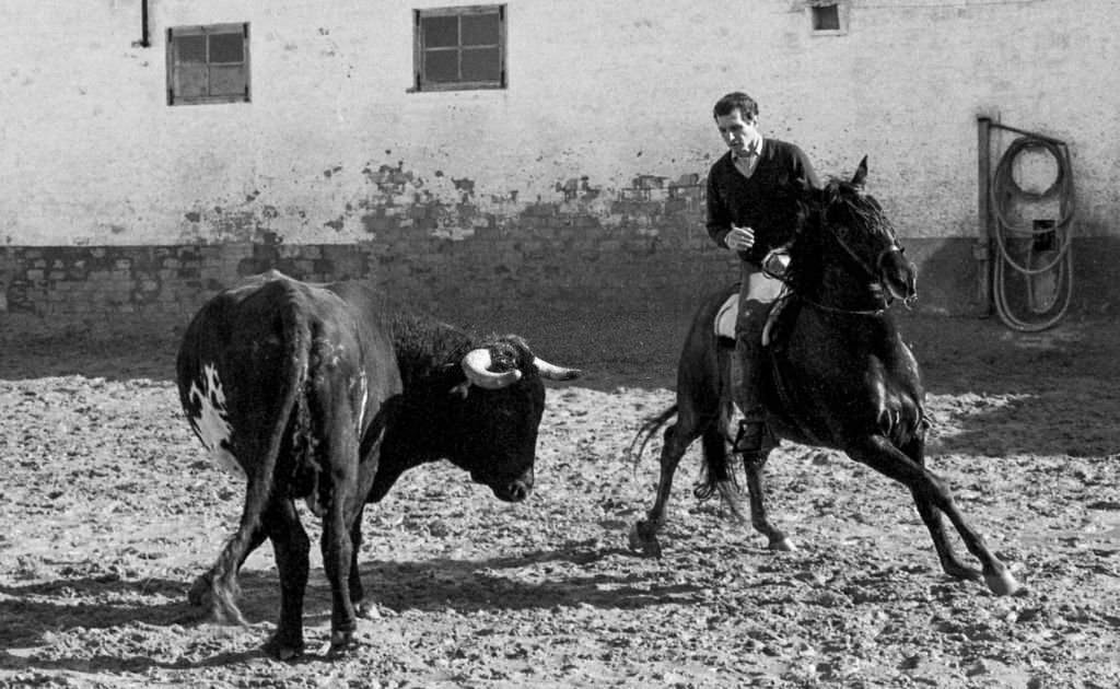 Spanish "rejoneador" Rafael Peralta, 1966, Sevilla, Spain.