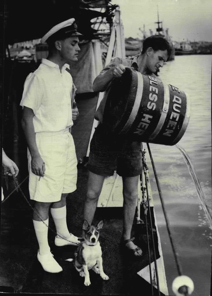 Rum Issue Aboard Visiting English Frigate, 1960s