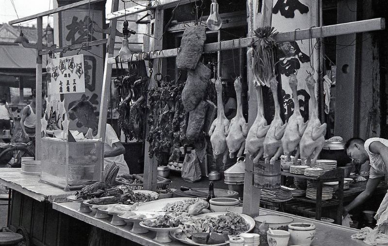 Food stall on Albert Street, 1960s