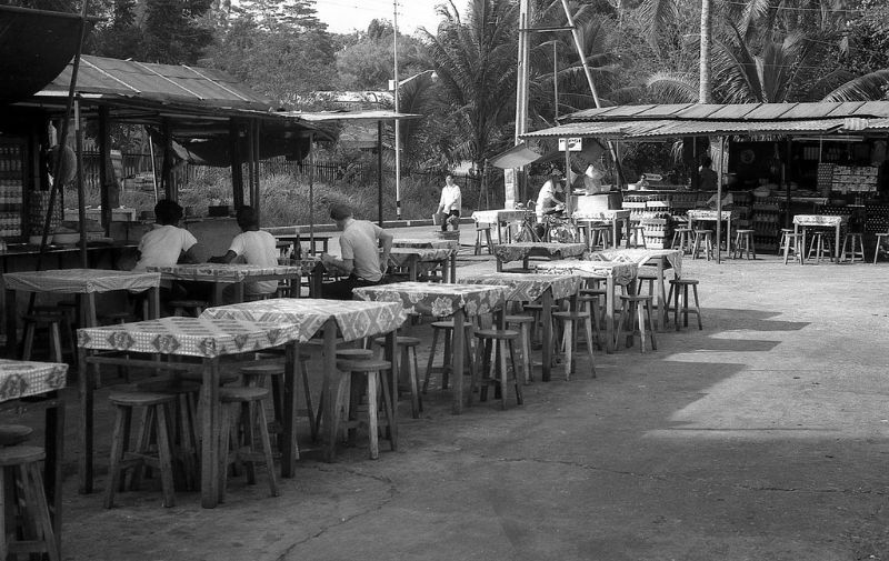 In Sembawang village outside the Naval Base, 1960s