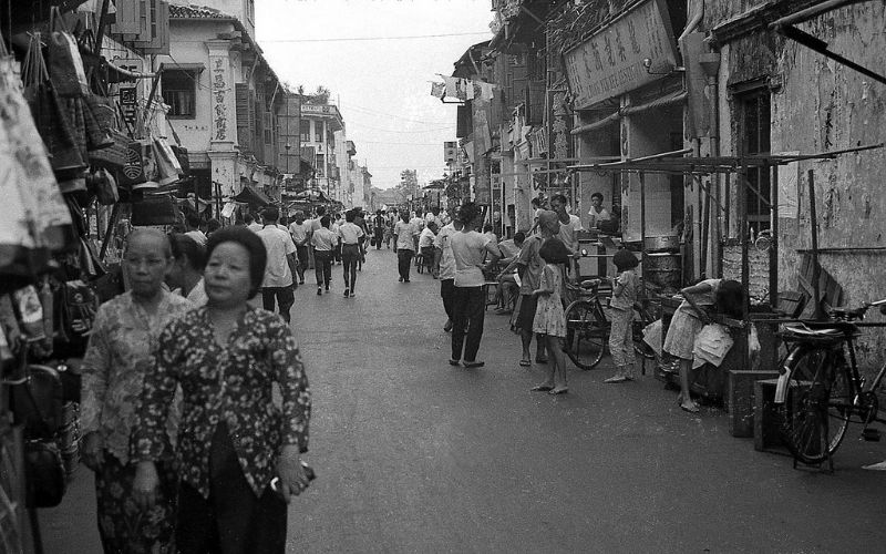 A minor street in downtown Singapore, 1960s