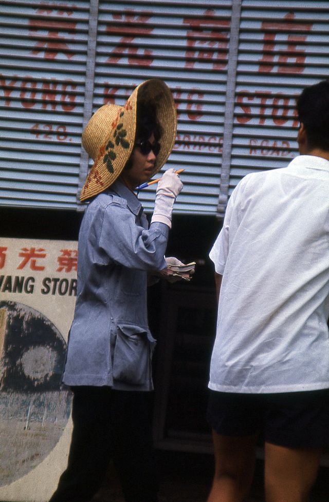 A traffic warden in Singapore, 1960s