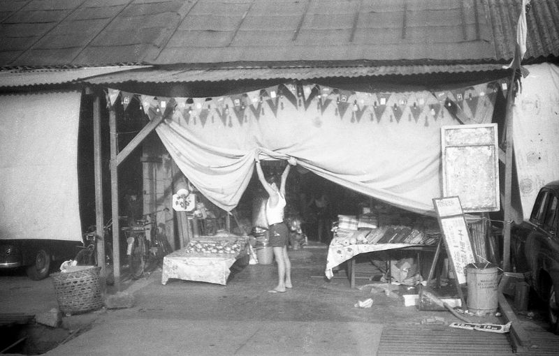Cloth shop, probably Sembawang, 1960s