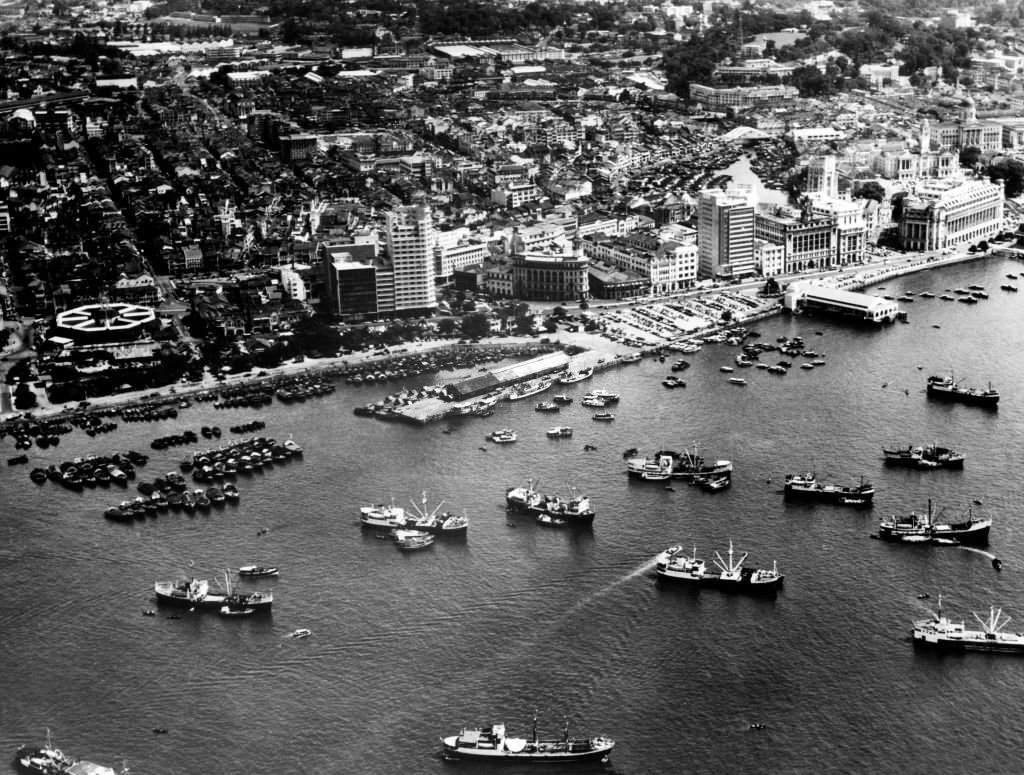 View of the island and the port, 1964.