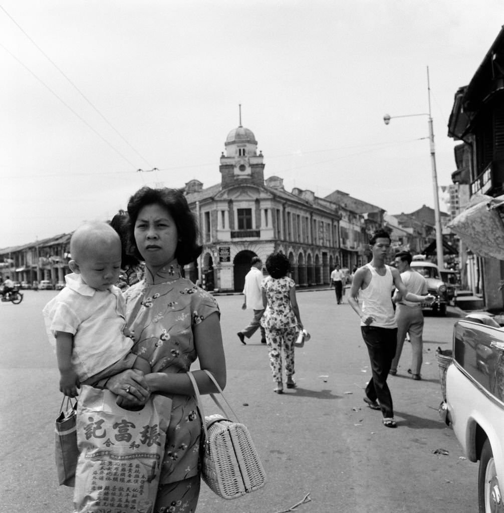 Scenes in Chinatown, Singapore, 6th February 1962.
