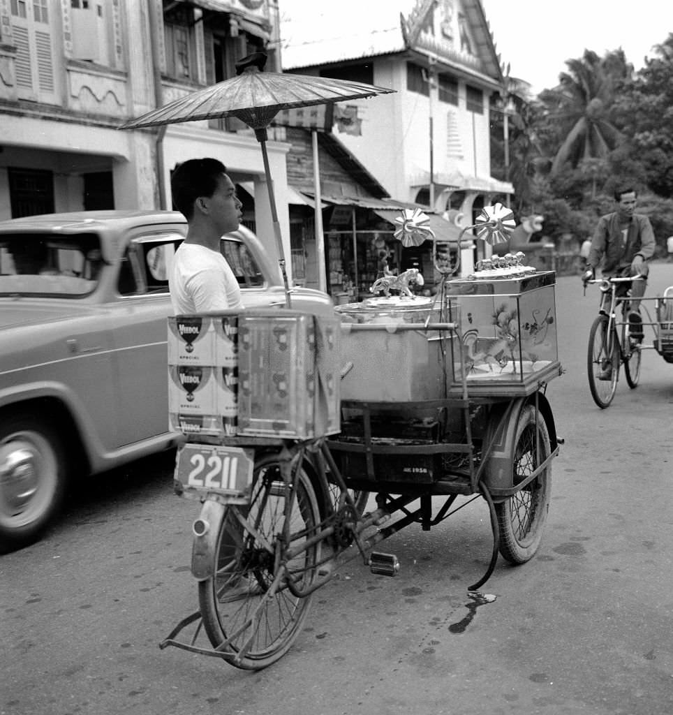 Ice-cream seller, Singapore, January 1962