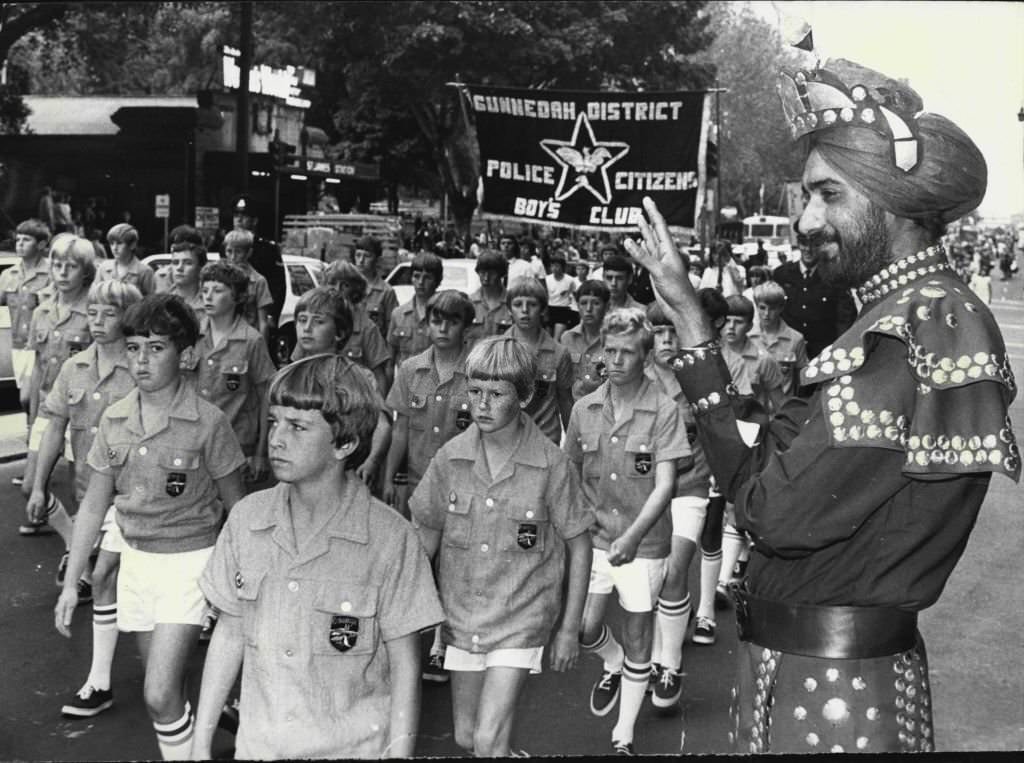 Mr. Rajinder Singh from Singapore, who watched the march at Elizabeth Street today, 1973