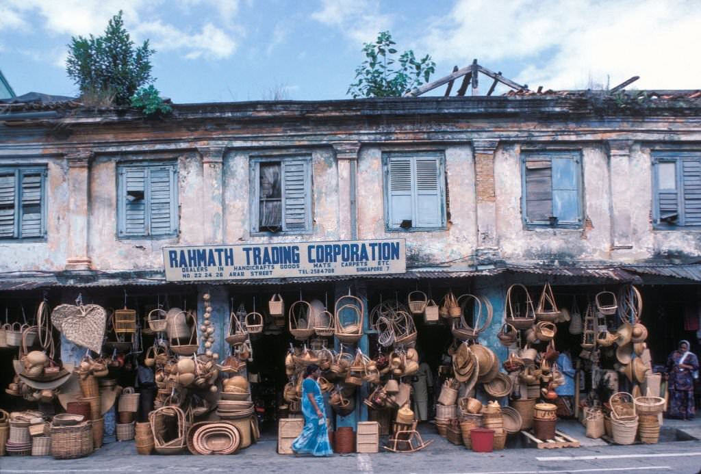 Basket shop in Singapore, April 1985.