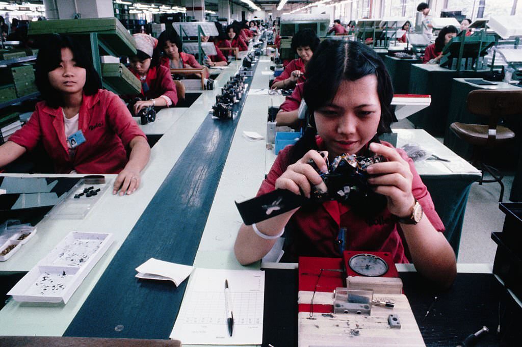 Camera Assembly Workers in Singapore, 1980s