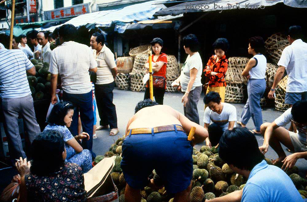 Durian vendor, 1984