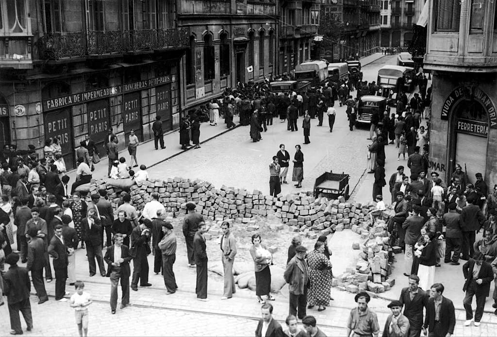 Barricades Erected By Anarchists In San Sebastian, 1936