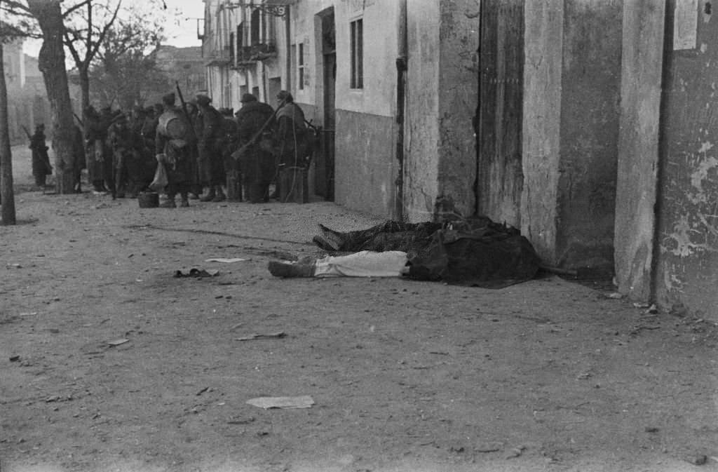 Corpses of Republican soldiers killed on the Aragon front during the Spanish Civil War at the Battle of Teruel on 21st December1937 near Teruel, Aragon, Spain.