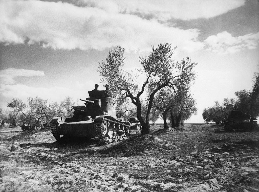 A Tank from the Condor Legion - German Volunteers Participating Alongside Franco'S Nationalist Troops - at the Casa De Campo Near Madrid On May 26, 1939,