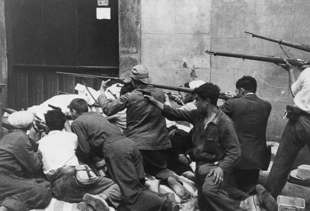 Rebel uprising in Madrid during the Spanish Civil War.