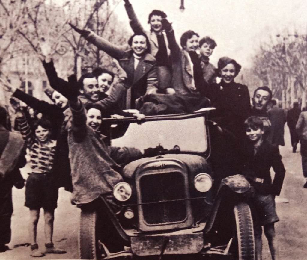 Nationalists celebrate victory in Barcelona, January 27, 1939
