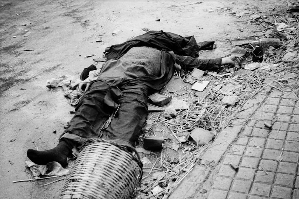 Corpse Laying on the Pavement after the Capture of the Basque Town by The Franco Supporters, 1936
