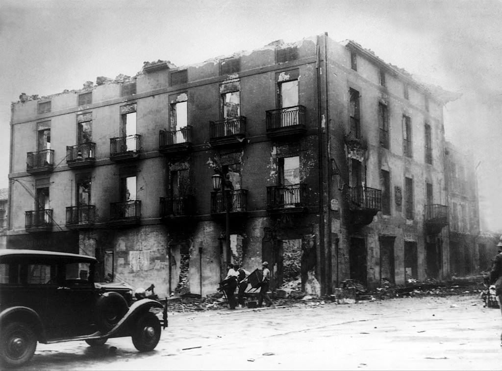 The City Of Irun after a Bombing, 1936