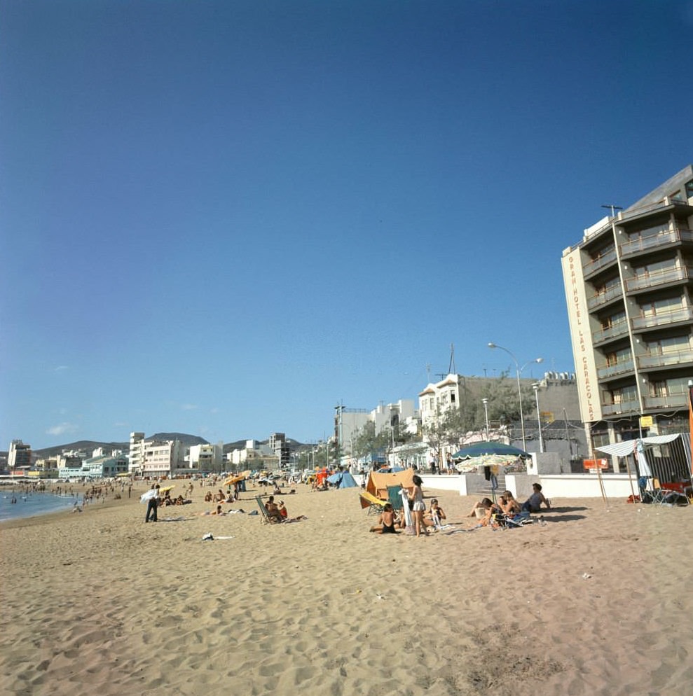 Bathers on the beach, Tenerife, 1970