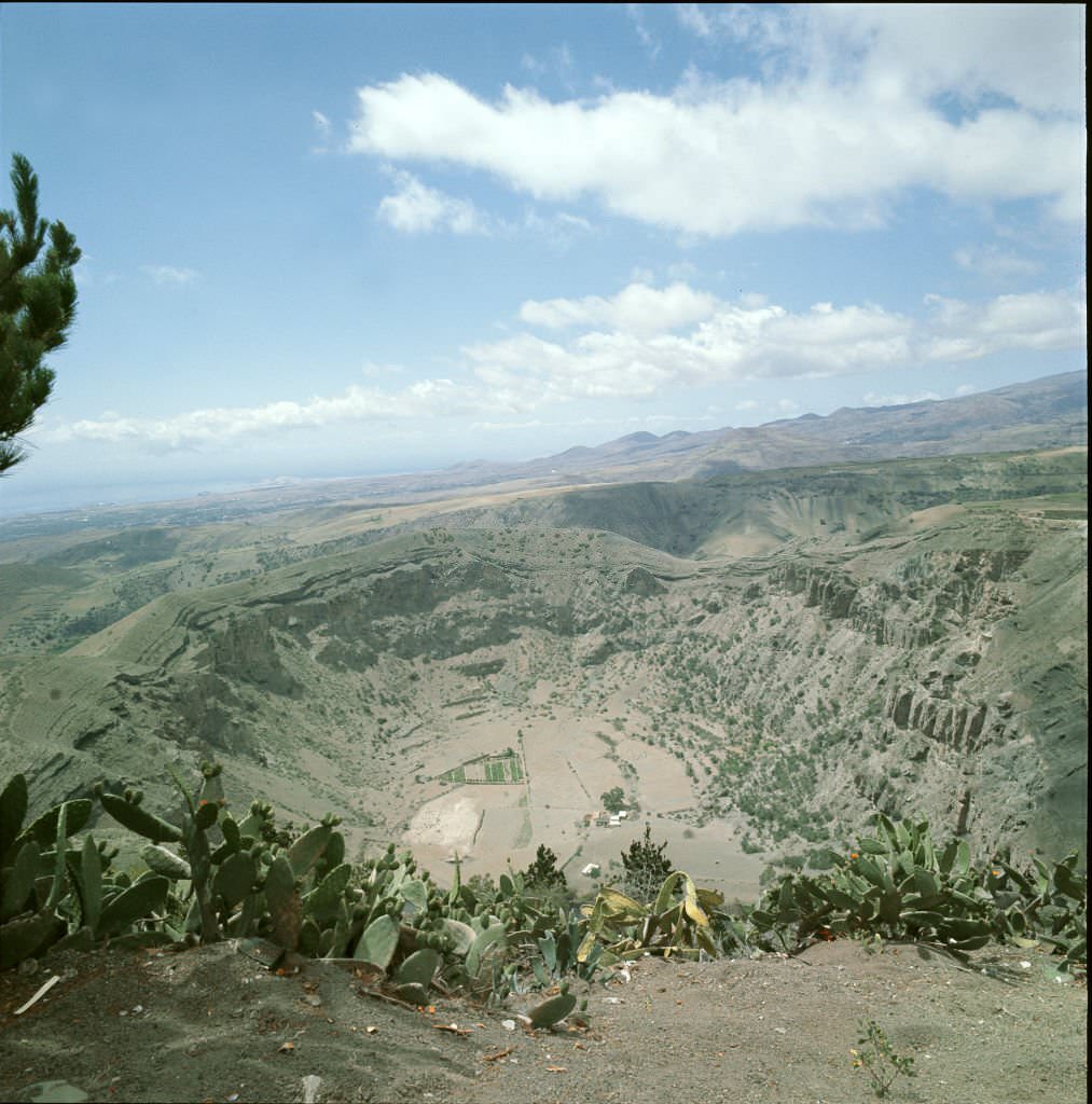 Volcanic landscape in Tenerife, 1970