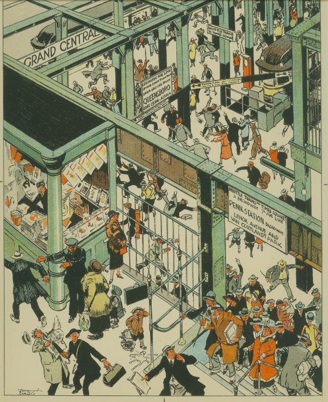 The Times Square Shuttle in the Subway, from “Tony Sarg's New York”