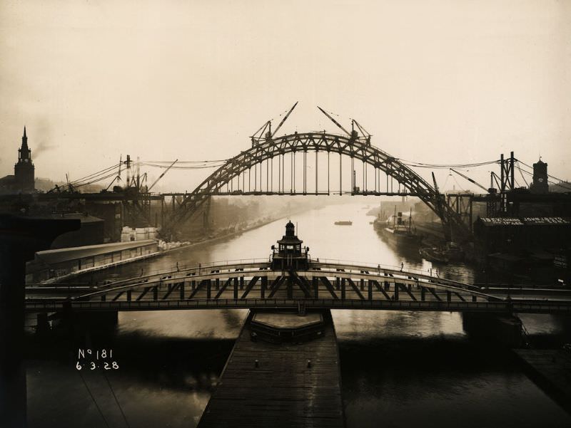 View of the Tyne Bridge from the High Level Bridge, March 6, 1928