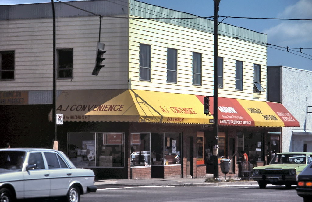 AJ Convenience Store on Main Street, Vancouver, 1984