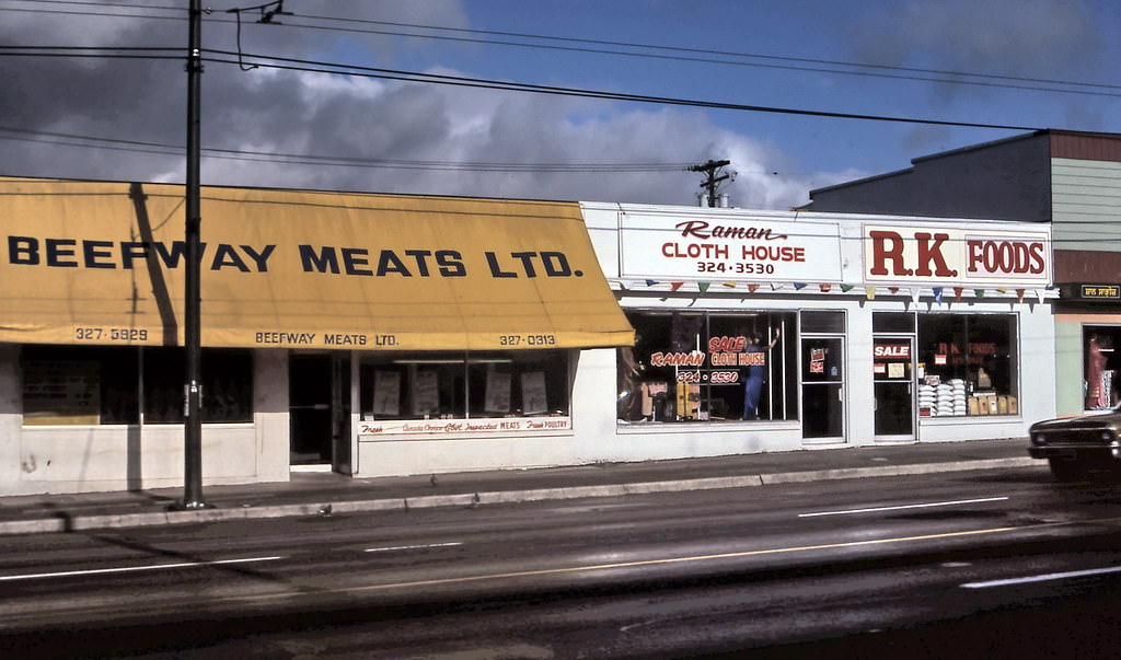 Beefway Meats and R.K. Foods on Main Street, Vancouver in 1984.