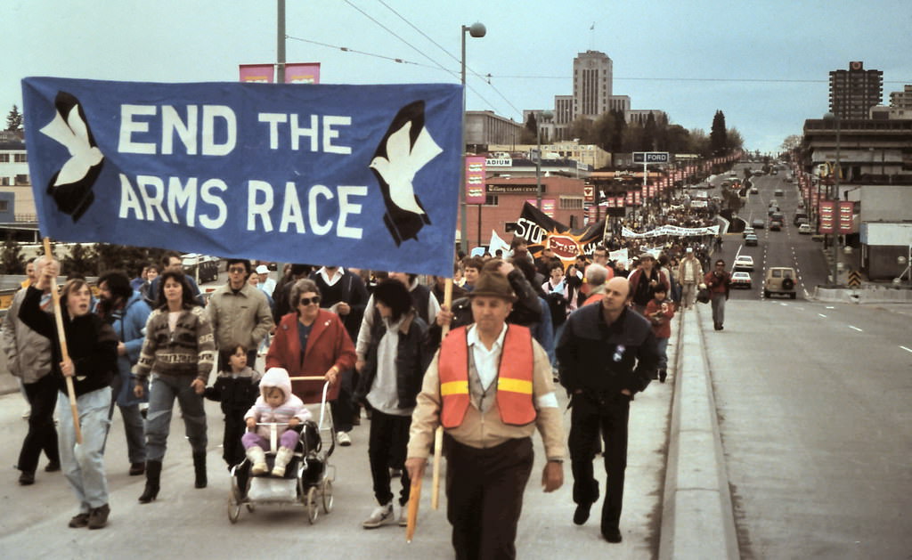 Peace March, Cambie Street Bridge, Vancouver, 1986