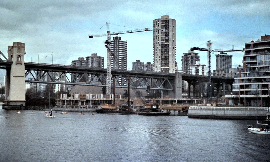 Condo Construction with Burrard Street Bridge, Vancouver, 1989.