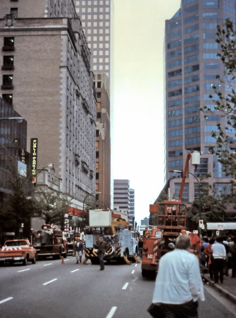 Georgia Medical-Dental Building Demolition Preparation, Vancouver, 1989.