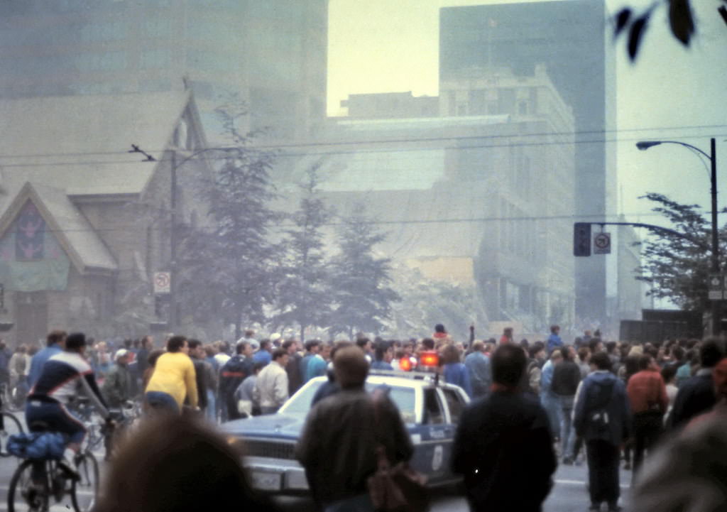 Georgia Medical-Dental Building Demolition Dust Cloud, Vancouver, 1989.