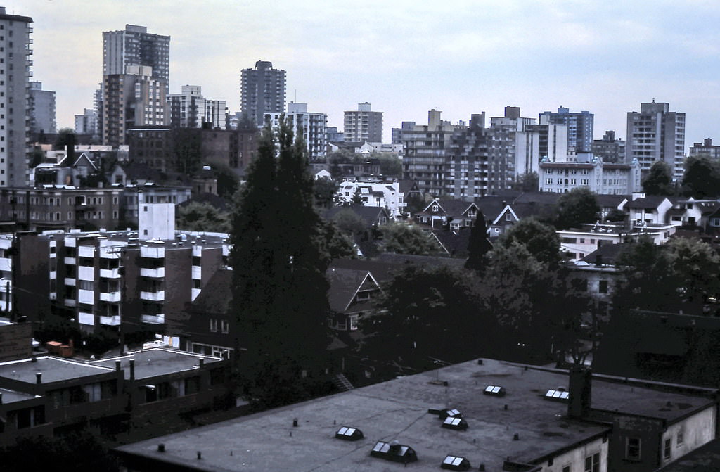 West End from Barclay Street, Vancouver, 1983
