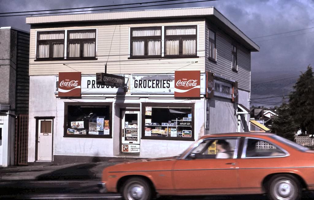 Produce Groceries at 8105 Main Street, Vancouver, 1984.