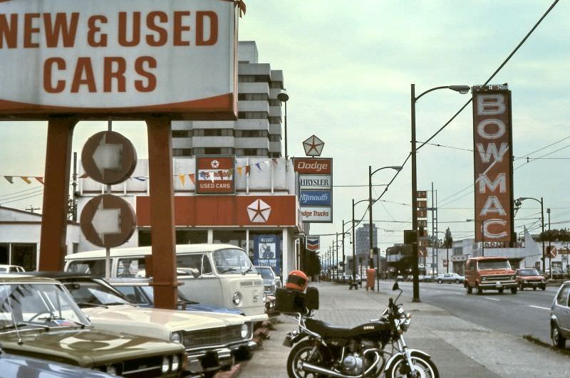 Looking east from 1200 block of West Broadway in Vancouver, 1982