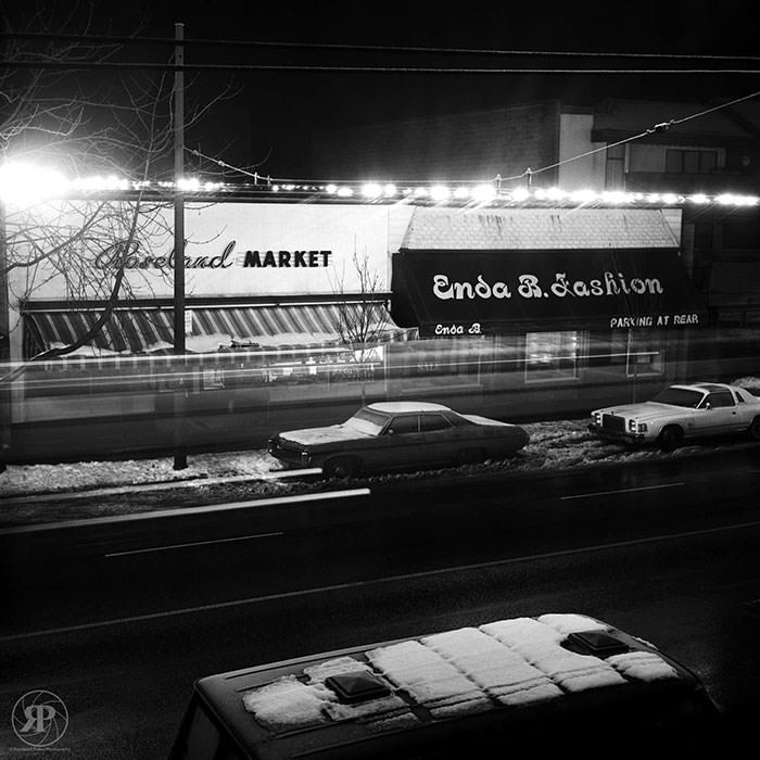 Passing Trolley Bus, W. 10th Avenue, Vancouver, 1985