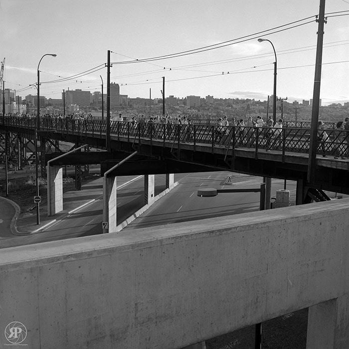 Construction of New Cambie Bridge, Vancouver, 1986