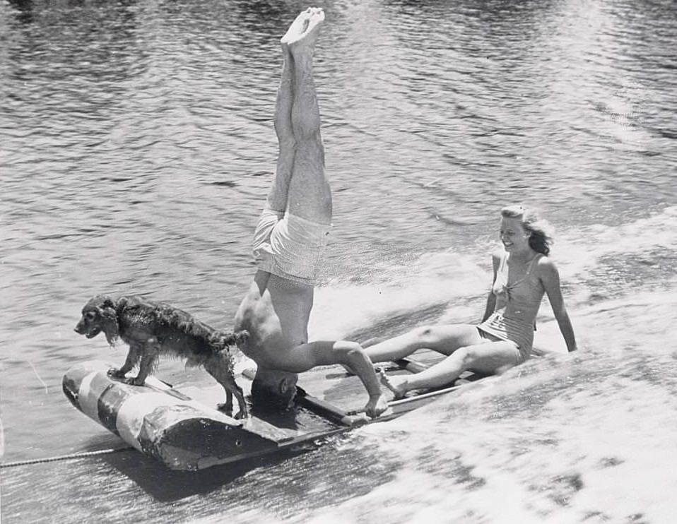 Soldier and Wife Vacationing at Cypress Gardens, Florida.