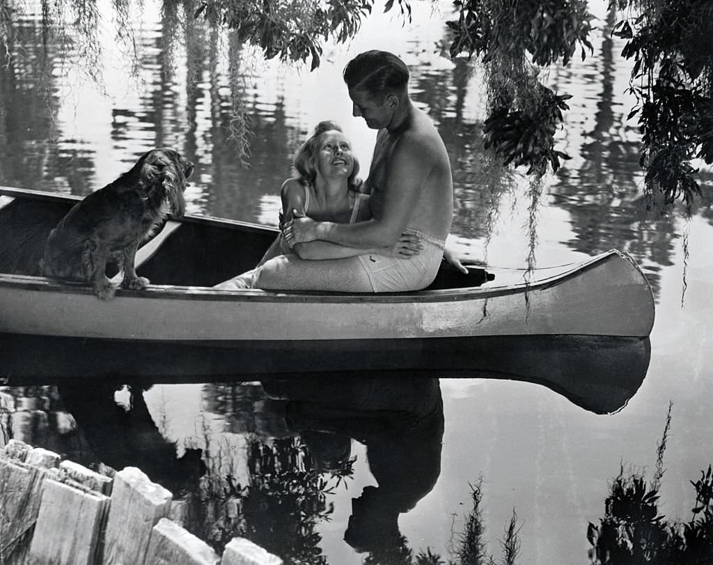 Capt. Ben Wax with his Wife at Cypress Gardens, Florida, 1944