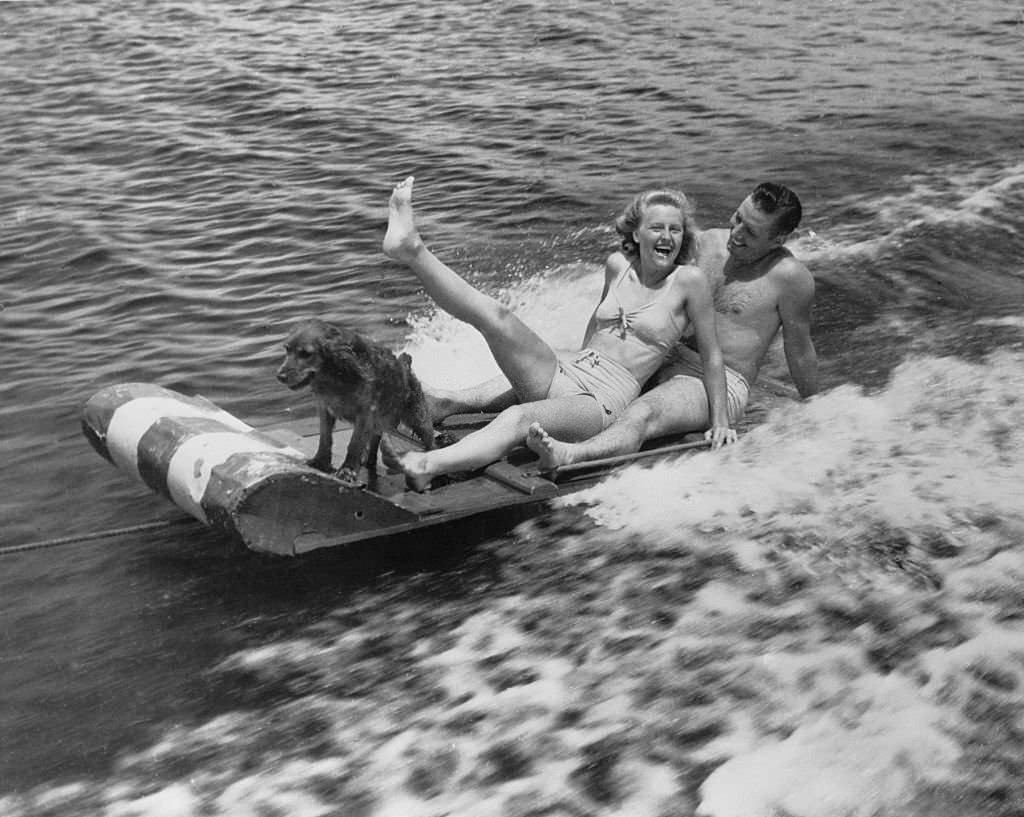 Capt. Ben Wax with his Wife at Cypress Gardens, Florida, 1944