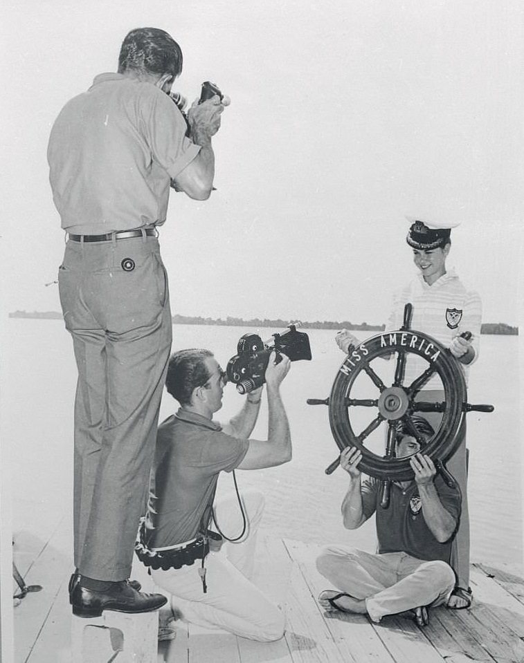 Miss America of 1967 Posing at Helm