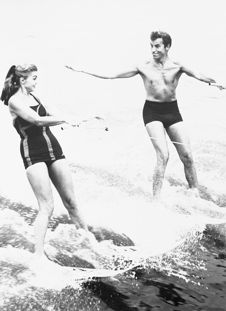 Movie Stars Water-Skiing at Cypress Gardens, Florida