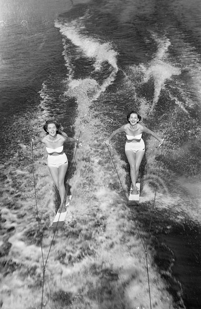 Women Practice for Water Ski Competition.
