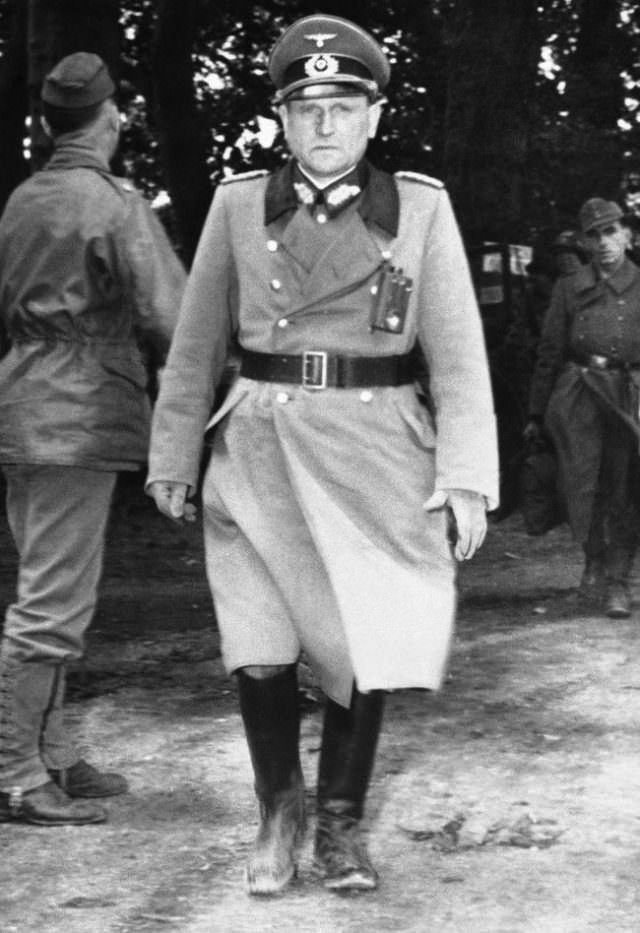 General Major Robert Sattler, Deputy German Commander of the Fort Du Roule, at Cherbourg, France on June 28, 1944, after his capture