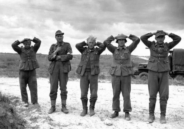 Some of the first German prisoners captured in the invasion of Normandy on June 9, 1944.