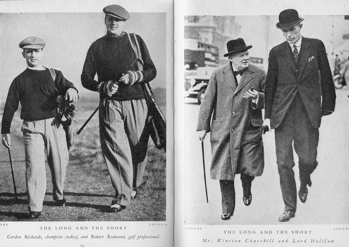 The Long, Gordon Richards, Champion Jockey, and Robert Redmond, Golf Prfessionals (and) And The Short Mr. Winston Churchill and Lord Halifax