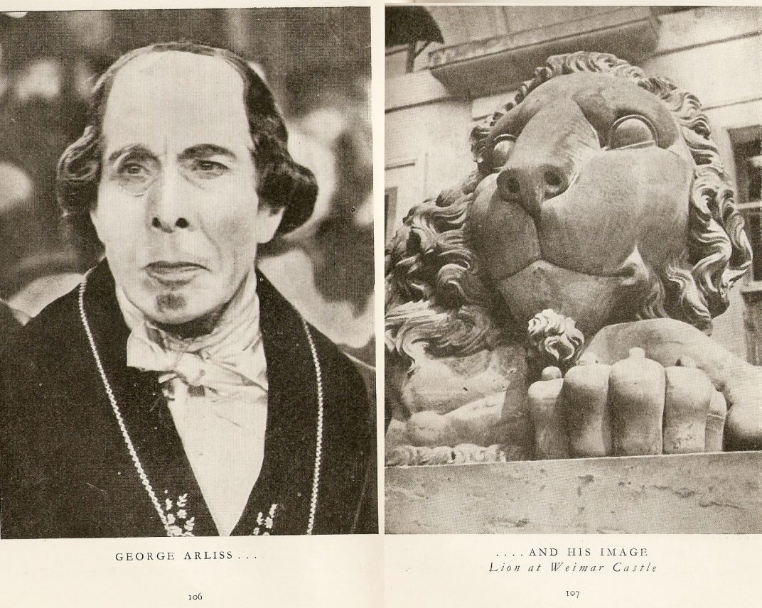 George Arliss (and) Lion at Weimar Castle