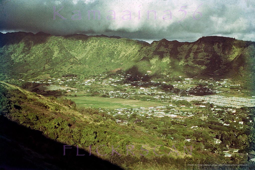 Manoa Valley in Honolulu from viewed from Round Top Drive, 1949