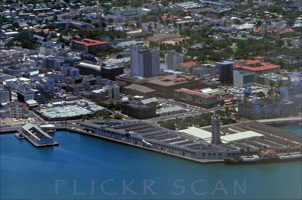 Honolulu Harbor Downtown, 1965.