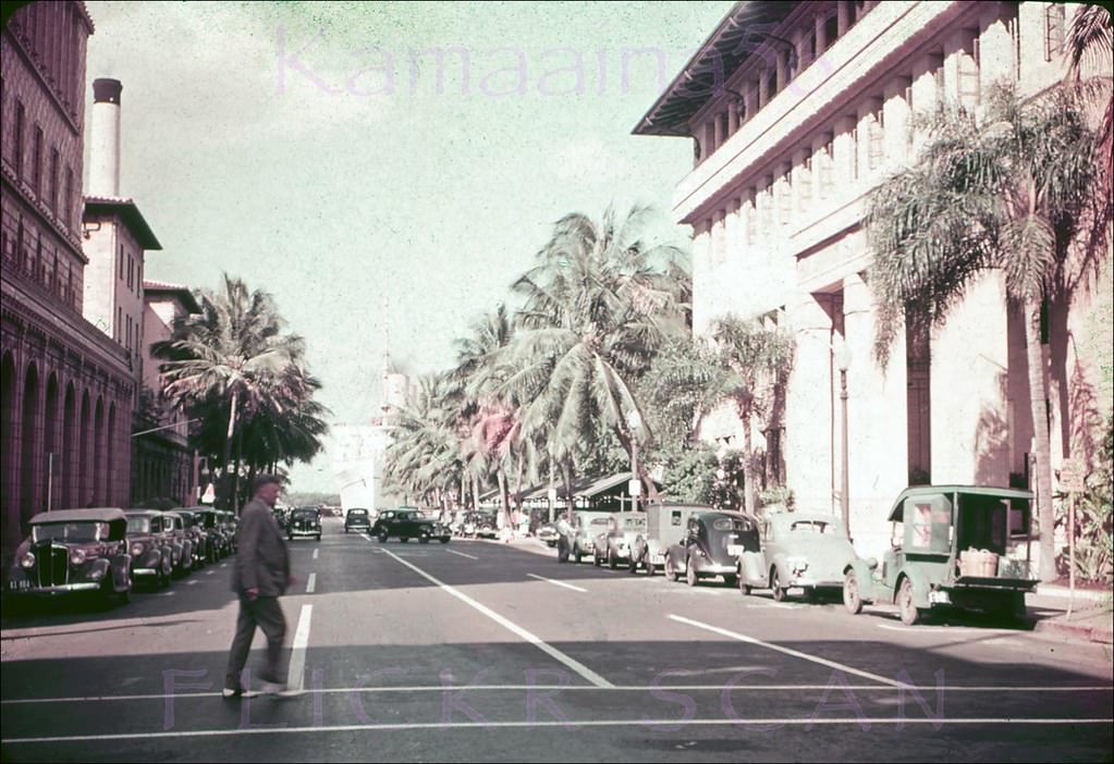 Bishop Street Honolulu Makai, 1939.
