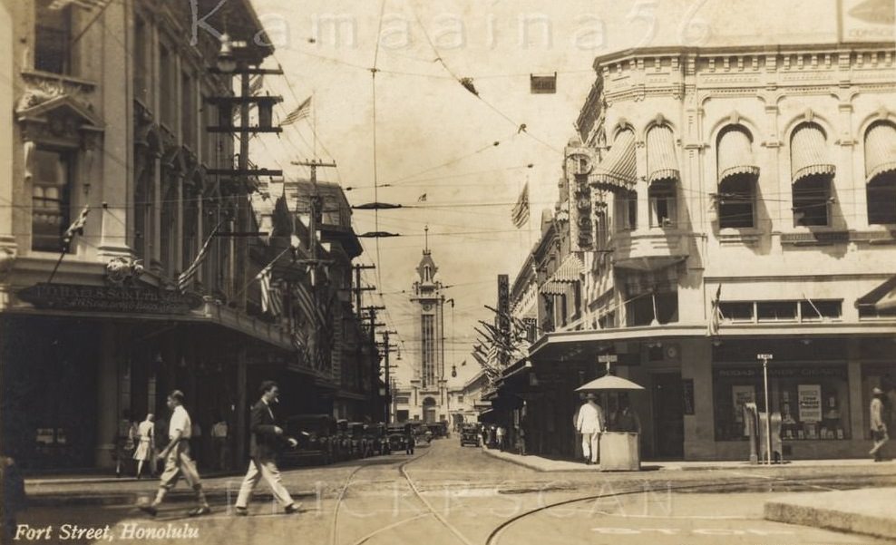 Fort Street at King Makai, 1930.
